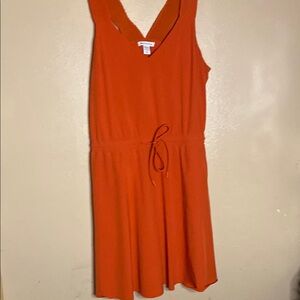 Athleta Orange Sleeveless V-Neck dress